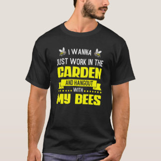 ミツバチと一緒に庭で働きたい 養蜂家 Tシャツ