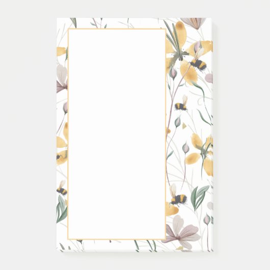 ミツバチと植物学4"x6" ポストイット (正面)