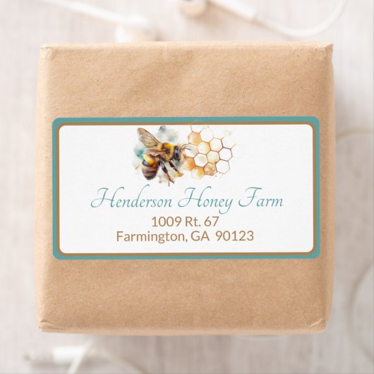ミツバチと櫛の出荷ラベル ラベル (インサイチュ)