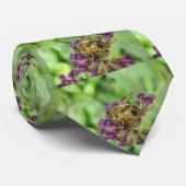 ミツバチと紫色の花のネクタイ ネクタイ (ロール)