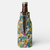 ミツバチと花のデザイン ボトルクーラー (ボトル裏面)