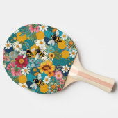 ミツバチと花のデザイン 卓球ラケット (横)