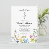 ミツバチと花 | 水彩 結婚前お茶会 招待状 (スタンド正面)