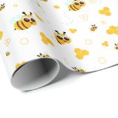 ミツバチと蜂蜜が甘い赤ちゃんシャワーの2倍 ラッピングペーパー (ロールコーナー)