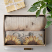 ミツバチと蝶が咲くヒマワリ 薄葉紙 (ギフト)