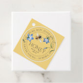 ミツバチと青い花黄色のハニージャールネックタグ フェイバータグ (インサイチュ)