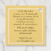 ミツバチと青い花黄色のハニージャールネックタグ フェイバータグ (裏面)