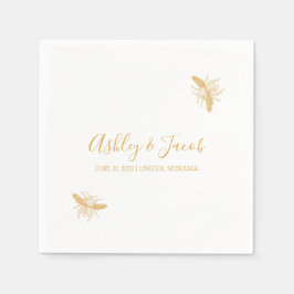 ミツバチと黄金ハニカムパタ結婚ーン スタンダードカクテルナプキン
