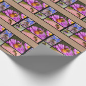 ミツバチと（昆虫）マルハナバチモザイク ラッピングペーパー (角)