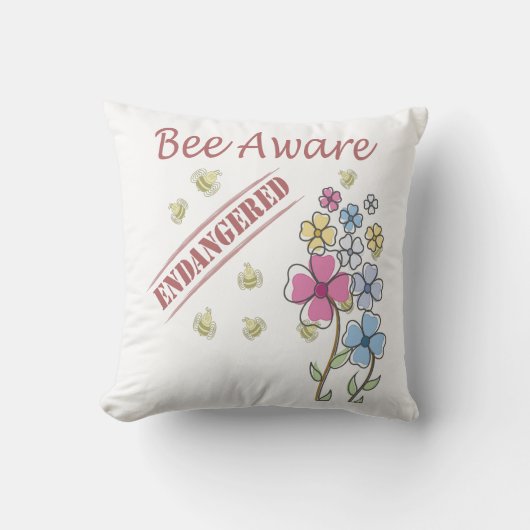 ミツバチに優しい世界を - Save the Bees クッション (正面)