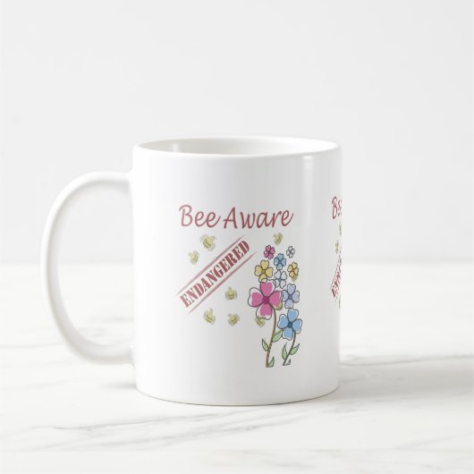 ミツバチに優しい世界を - Save the Bees コーヒーマグカップ (左)