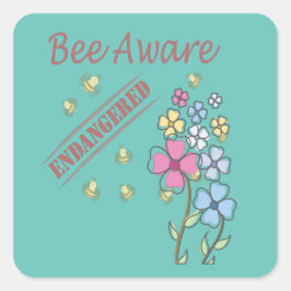 ミツバチに優しい世界を - Save the Bees スクエアシール