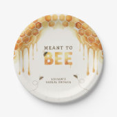 ミツバチのためのウェディングシャワーの水彩画 ペーパープレート (正面)