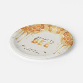 ミツバチのためのウェディングシャワーの水彩画 ペーパープレート (アングル)