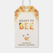 ミツバチのためのハニカム水彩ウェディングシャワー ギフトタグ (正面)