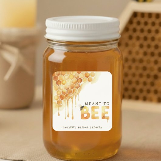 ミツバチのためのハニカム水彩ウェディングシャワー スクエアシール