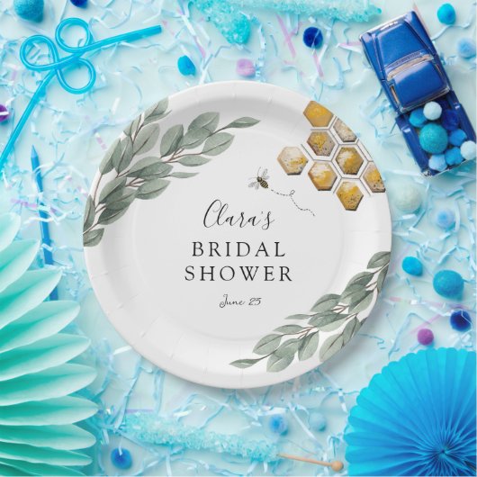 ミツバチのためのハニコム ユーカリ ブライダルシャワー ペーパープレート (パーティー)
