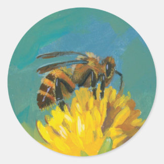 ミツバチのステッカー ラウンドシール