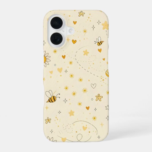 ミツバチのスマホケース iPhone 16ケース (裏面)