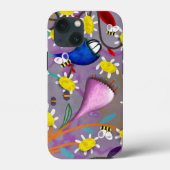 ミツバチのチューリップの紫のデイジーの黄色の移動蜂の位置 Case-Mate iPhoneケース (裏面)