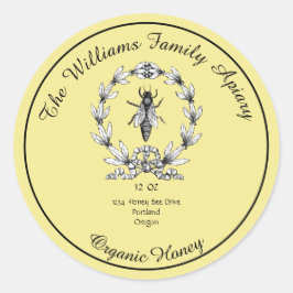 ミツバチのハニージャーのアピアレーベル |ハニオーガニックー ラウンドシール