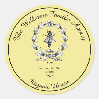 ミツバチのハニージャーのアピアレーベル |ハニオーガニックー ラウンドシール