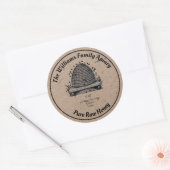 ミツバチのハニージャーのアピアレーベル |ピュアな生の蜂蜜 ラウンドシール (封筒)