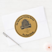 ミツバチのハニージャーのアピアレーベル |ピュアな生の蜂蜜 ラウンドシール (封筒)