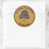 ミツバチのハニージャーのアピアレーベル |ピュアな生の蜂蜜 ラウンドシール (バッグ)