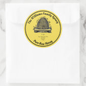 ミツバチのハニージャーのアピアレーベル |ピュアな生の蜂蜜 ラウンドシール (バッグ)