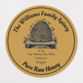 ミツバチのハニージャーのアピアレーベル |ピュアな生の蜂蜜 ラベル (デザイン2)