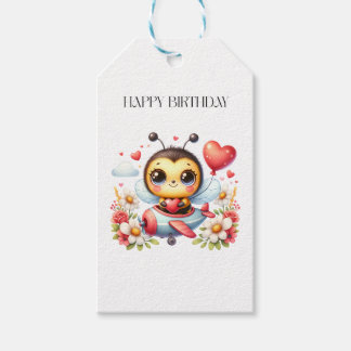 ミツバチのパイロットの誕生日 ギフトタグ