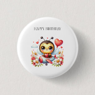 ミツバチのパイロットの誕生日 缶バッジ