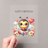 ミツバチのパイロット 誕生日 アクリル招待状 (インサイチュ (ポータブル))