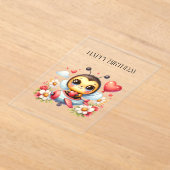 ミツバチのパイロット 誕生日 アクリル招待状 (レイダウン)