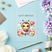 ミツバチのパイロット 誕生日 アクリル招待状 (インサイチュ (ウェディング))