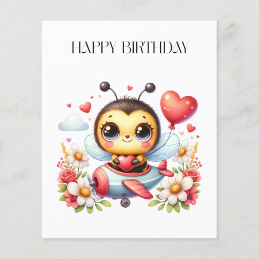 ミツバチのパイロット 誕生日 チラシ (正面)