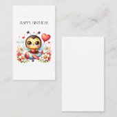 ミツバチのパイロット 誕生日 名刺 (正面/裏面)