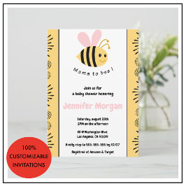 ミツバチのベビーシャワー招待状 Mommy to bee Bumblebee 招待状