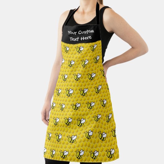 ミツバチのマンガ模様 エプロン (インサイチュ)