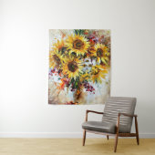 ミツバチの付いたひまわり タペストリー (インサイチュ)