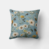 ミツバチの入った複雑な花のパターン。 クッション (裏面)