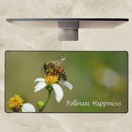 ミツバチの写真による受粉の幸せ デスクマット