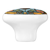 ミツバチの効用ステンドグラス蜜蜂 セラミックノブ (側面)