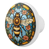 ミツバチの効用ステンドグラス蜜蜂 セラミックノブ (右)