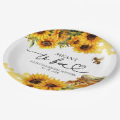 ミツバチの太陽の花のブライダルシャワー ペーパープレート (アングル)