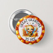 ミツバチの女の子の赤ちゃん素晴らしシャワーおばあちゃん 缶バッジ (正面&裏面)