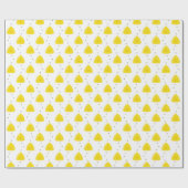 ミツバチの巣およびかわいい蜜蜂|背景色 ラッピングペーパー (フラット)