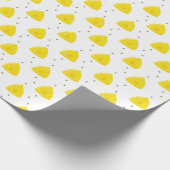 ミツバチの巣およびかわいい蜜蜂|背景色 ラッピングペーパー (角)