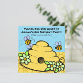 ミツバチの巣および蜂は誕生日の招待状をカスタマイズ 招待状 (スタンド正面)